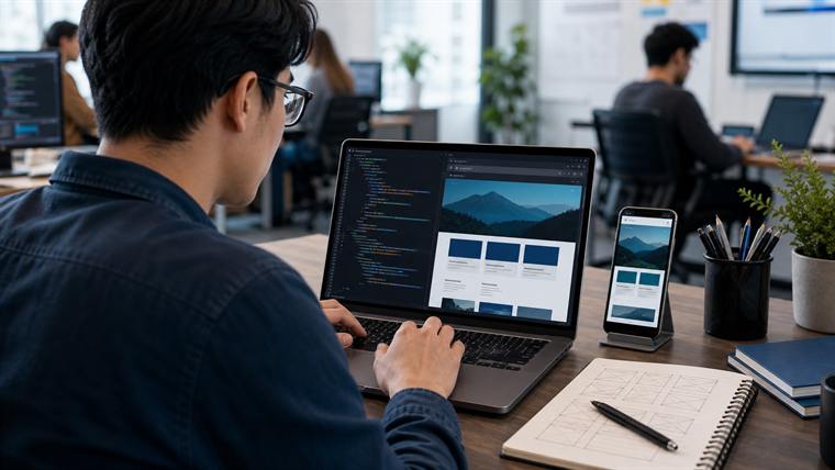 Web development course interface
